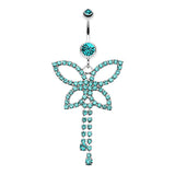 Jazzi Butterfly Belly Dangle - Dangling Belly Ring. Navel Rings Australia.