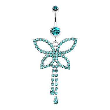 Jazzi Butterfly Belly Dangle - Dangling Belly Ring. Navel Rings Australia.