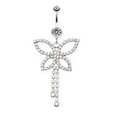 Jazzi Butterfly Belly Dangle - Dangling Belly Ring. Navel Rings Australia.
