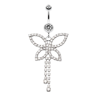 Jazzi Butterfly Belly Dangle - Dangling Belly Ring. Navel Rings Australia.