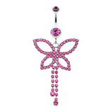 Jazzi Butterfly Belly Dangle - Dangling Belly Ring. Navel Rings Australia.