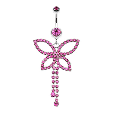Jazzi Butterfly Belly Dangle - Dangling Belly Ring. Navel Rings Australia.