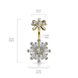 Baguette Fusion Belly Ring - Fixed (non-dangle) Belly Bar. Navel Rings Australia.