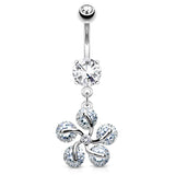 Marazzo Flower Belly Dangle - Dangling Belly Ring. Navel Rings Australia.
