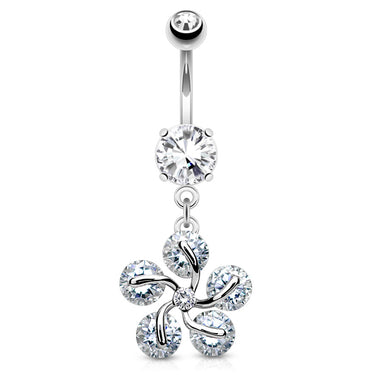 Marazzo Flower Belly Dangle - Dangling Belly Ring. Navel Rings Australia.