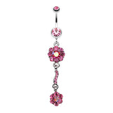 Blossom Journey Belly Button Ring - Dangling Belly Ring. Navel Rings Australia.