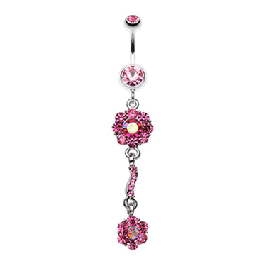 Blossom Journey Belly Button Ring - Dangling Belly Ring. Navel Rings Australia.