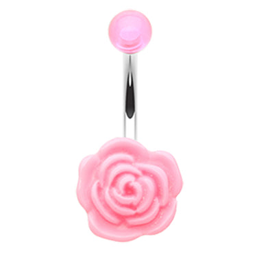 Rosette's Floral Bloom Belly Rings - Fixed (non-dangle) Belly Bar. Navel Rings Australia.