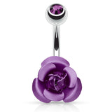 3D Metallic Rosé Belly Bars - Basic Curved Barbell. Navel Rings Australia.