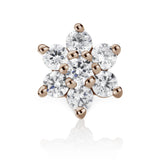 Diamond Flower Earring by Maria Tash in 18K Rose Gold. Flat Stud. - Earring. Navel Rings Australia.