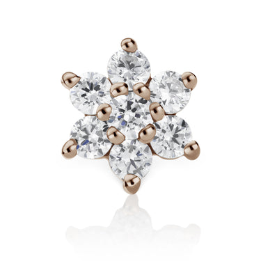Diamond Flower Earring by Maria Tash in 18K Rose Gold. Flat Stud. - Earring. Navel Rings Australia.