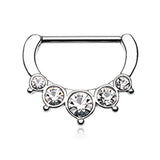 Classic Bezel Pave Nipple Clicker - Nipple Ring. Navel Rings Australia.