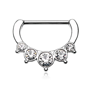 Classic Bezel Pave Nipple Clicker - Nipple Ring. Navel Rings Australia.