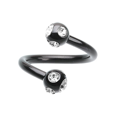 Royale Metallics Multi Gem Spiral Twisters - Spiral Twister Twistie. Navel Rings Australia.