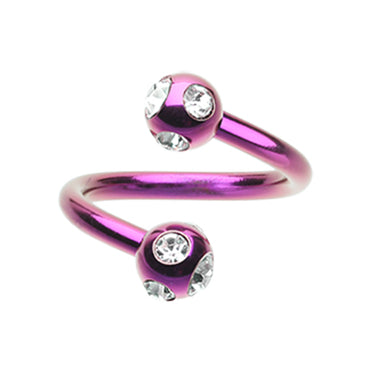 Royale Metallics Multi Gem Spiral Twisters - Spiral Twister Twistie. Navel Rings Australia.