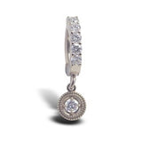 TummyToys® Solid White Gold Cluster Set Belly Dangle with Genuine Diamonds - TummyToys® Patented Clasp. Navel Rings Australia.
