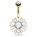 Venezia Belly Ring with Gold Plating - Fixed (non-dangle) Belly Bar. Navel Rings Australia.