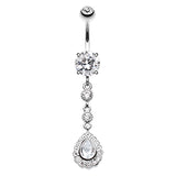 Vintage Glacier Belly Ring - Dangling Belly Ring. Navel Rings Australia.