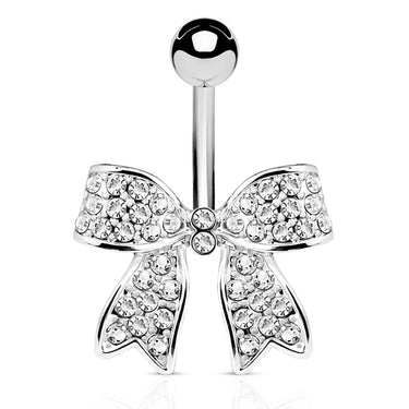 Motley™ Festiva Bow Belly Bar - Fixed (non-dangle) Belly Bar. Navel Rings Australia.