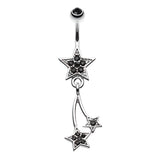 Twinkled Galaxy Star Belly Bar - Dangling Belly Ring. Navel Rings Australia.