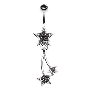 Twinkled Galaxy Star Belly Bar - Dangling Belly Ring. Navel Rings Australia.