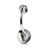 Colour Blow Out Acrylic Belly Bar - Basic Curved Barbell. Navel Rings Australia.