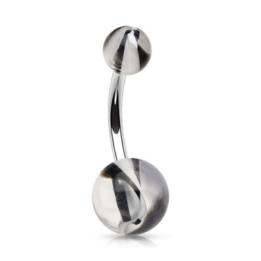 Colour Blow Out Acrylic Belly Bar - Basic Curved Barbell. Navel Rings Australia.