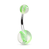 Colour Blow Out Acrylic Belly Bar - Basic Curved Barbell. Navel Rings Australia.