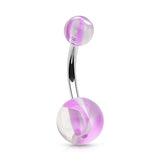 Colour Blow Out Acrylic Belly Bar - Basic Curved Barbell. Navel Rings Australia.