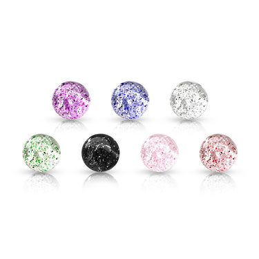 6mm Acrylic Glitter Balls - Replacement Ball. Navel Rings Australia.