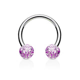 Glitter Acrylic Horseshoe Body Jewellery - Circular Barbell / Horse Shoe. Navel Rings Australia.