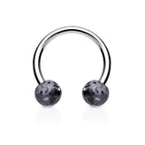 Glitter Acrylic Horseshoe Body Jewellery - Circular Barbell / Horse Shoe. Navel Rings Australia.
