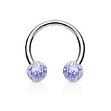 Glitter Acrylic Horseshoe Body Jewellery - Circular Barbell / Horse Shoe. Navel Rings Australia.
