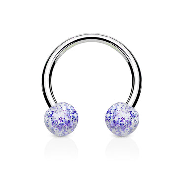 Glitter Acrylic Horseshoe Body Jewellery - Circular Barbell / Horse Shoe. Navel Rings Australia.