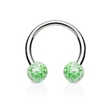 Glitter Acrylic Horseshoe Body Jewellery - Circular Barbell / Horse Shoe. Navel Rings Australia.