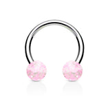 Glitter Acrylic Horseshoe Body Jewellery - Circular Barbell / Horse Shoe. Navel Rings Australia.