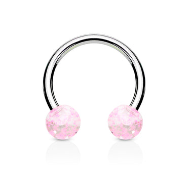 Glitter Acrylic Horseshoe Body Jewellery - Circular Barbell / Horse Shoe. Navel Rings Australia.