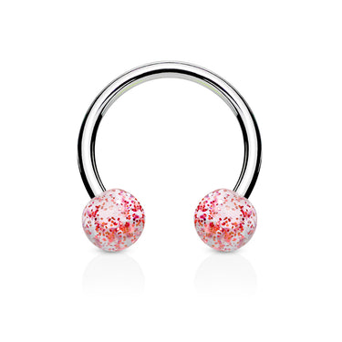 Glitter Acrylic Horseshoe Body Jewellery - Circular Barbell / Horse Shoe. Navel Rings Australia.