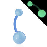 GLOW in the Dark Navel Bar - Basic Curved Barbell. Navel Rings Australia.