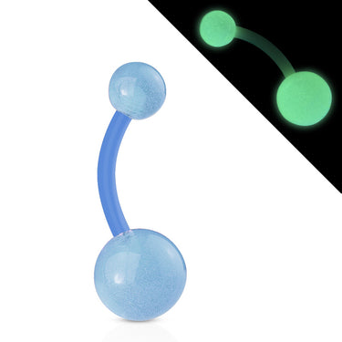 GLOW in the Dark Navel Bar - Basic Curved Barbell. Navel Rings Australia.