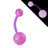 GLOW in the Dark Navel Bar - Basic Curved Barbell. Navel Rings Australia.