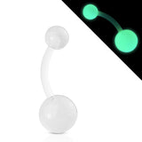 GLOW in the Dark Navel Bar - Basic Curved Barbell. Navel Rings Australia.
