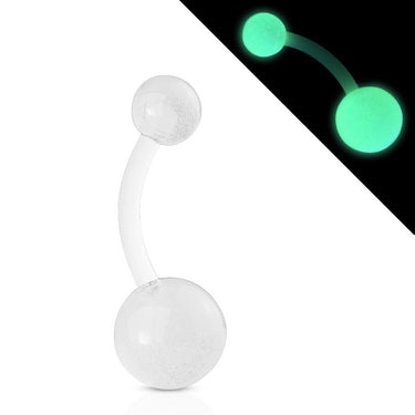 GLOW in the Dark Navel Bar - Basic Curved Barbell. Navel Rings Australia.