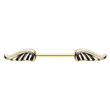 Angelic Wings Nipple Ring with Gold Plating - Nipple Ring. Navel Rings Australia.