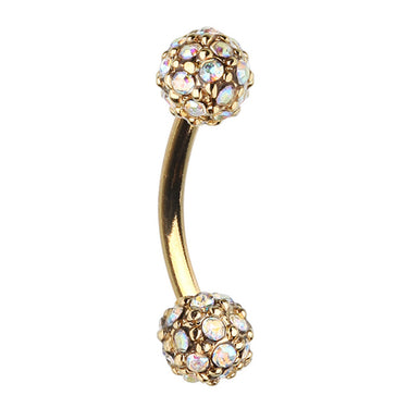 16g Petite Aurora Motley™ Navel Ring with Gold Plating - Reverse Top Down Belly Ring. Navel Rings Australia.