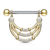 Seductive Temptress Chain Nipple Bar with Gold Plating