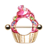 Golden Treats Cupcake Nipple Shield Ring - Nipple Ring. Navel Rings Australia.