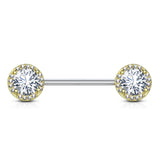 Argenti Crystal Diamond Nipple Jewellery with Gold Plating - Nipple Ring. Navel Rings Australia.