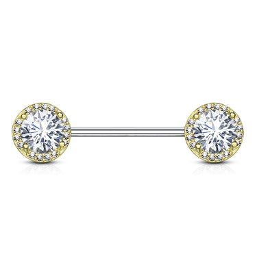 Argenti Crystal Diamond Nipple Jewellery with Gold Plating - Nipple Ring. Navel Rings Australia.