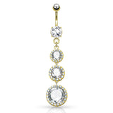 Diva Dangle Belly Ring with Gold Plating - Dangling Belly Ring. Navel Rings Australia.